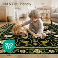 thumbnail image 4 of ODIKA 8'x10' Washable Area Rug Durable, Non-Slip Snake Vintage Forest Damask Vines Abstract Botanical Scroll Border for Living Room, Under Sectional, Family, 4 of 7