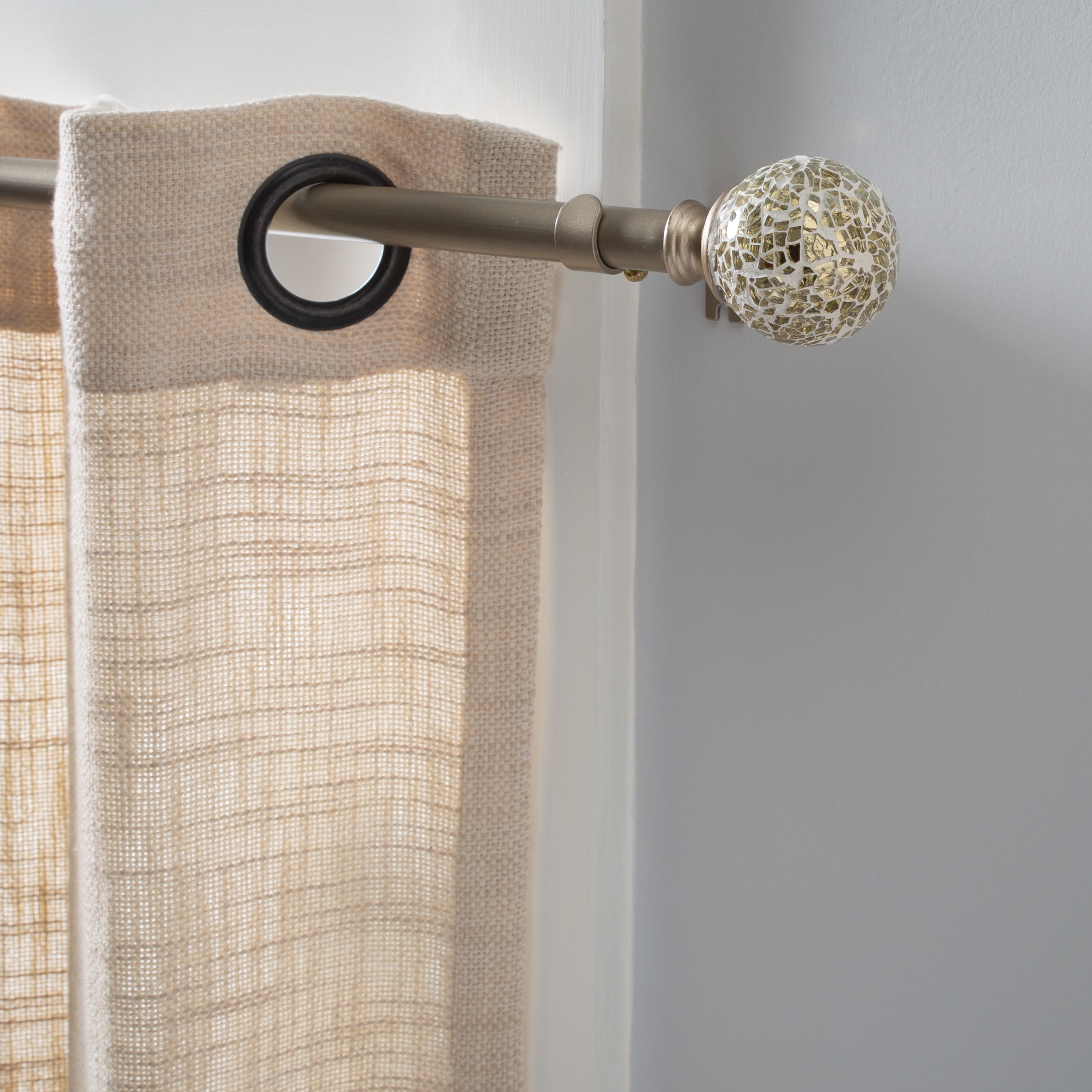 Home Details Tavolara 28-48" Adjustable Curtain Rod Set in Satin