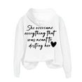 thumbnail image 3 of Ruyang Women's Fashionable Round Neck Casual Letter Printed Long Sleeve Top Hooded Sweatshirt Women Casual Sweatshirts, 3 of 8
