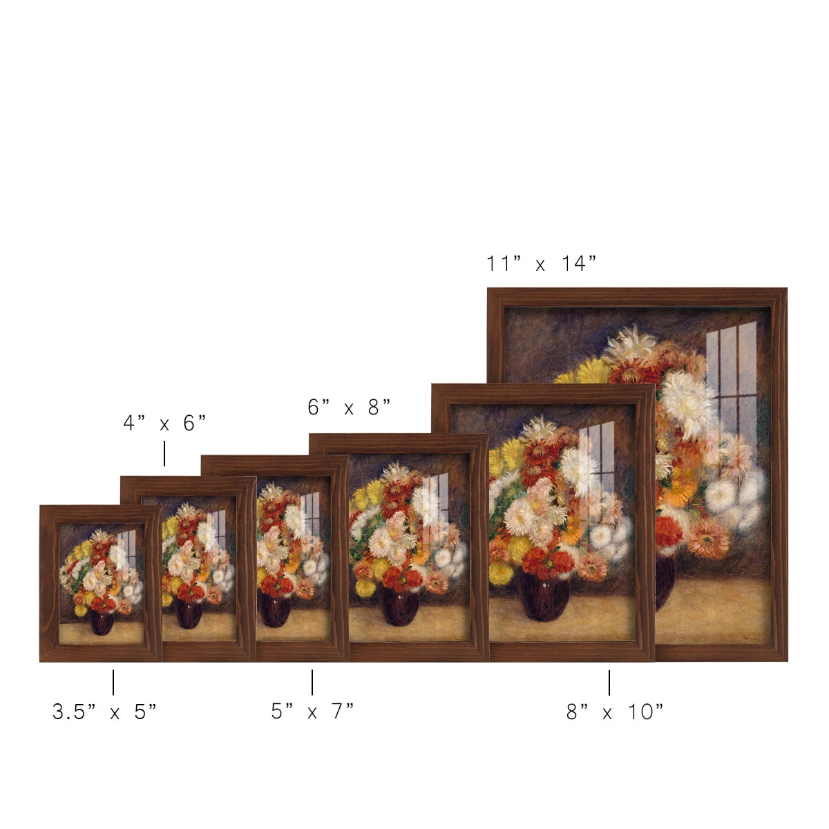 Bouquet of Chrysanthemums -Framed Print w/glass-Chestnut