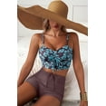 thumbnail image 6 of SHEWIN Bikinis for Women 2 Piece Adjustable Spaghetti Straps Floral Print Swimsuit Tops High Waisted Bikini Bottoms Summer Drawstring Bathing Suits, 6 of 7