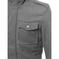 thumbnail image 3 of FashionOutfit Men's Classic Long Sleeves Zipper & Button Closure Wool Blend Coat, 3 of 4