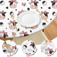 thumbnail image 4 of White Cow Bow Pattern Round Fitted Tablecloth with Elastic Edge,Dining Table Cover Waterproof,Outdoor Round Tablecloth for Camping,Dining,Indoor and Outdoor, 4 of 7