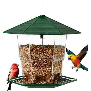 Digipettor Metal Wild Bird Feeder for Outside, Squirrel Proof Bird Feeders,  Retractable 4LB Capacity Large Seed Birdfeeder for Outdoors Hanging Garden  Yard, Blue 