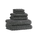 thumbnail image 3 of Brooklyn Loom Textured Zero Twist Grey 6 Piece Towel Set, Solid Color, Oeko-TEX Certified, 3 of 6