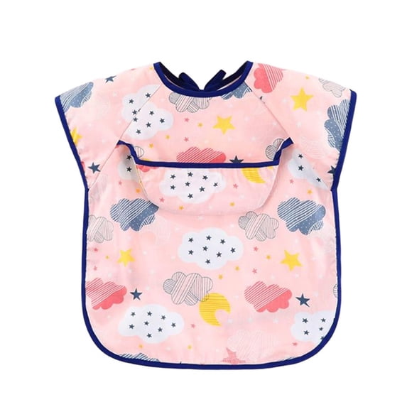 Seyurigaoka Baby Kids Toddler Long Sleeve Waterproof Art Smock Feeding Bib Cute Cartoon Burp Apron