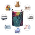 thumbnail image 4 of Yiaed Neon Zombie Skull Print Large Laundry Basket,Dirty Clothes Hamper, Baby Laundry Hamper for Toys, Woven Laundry Basket for Clothes, Blanket Storage Basket-Medium, 4 of 6