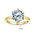 thumbnail image 4 of Bling Jewelry Womens Classic 3CT CZ Round Brilliant Cut Solitaire Engagement Ring Gold Plated, 4 of 7