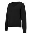 thumbnail image 5 of Tweang V Neck Sweaters for Women Long Sleeve Ribbed Tops for Women Knit Sweater for Women Lightweight Turtleneck for Women Mock Neck Long Sleeve Tops for Women Waffle Knit Tops for Women Black Xl, 5 of 9