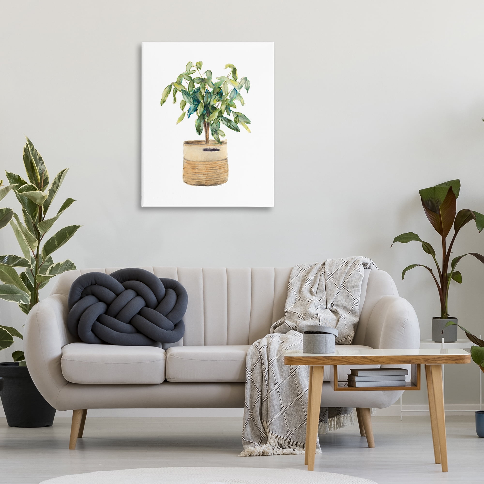 Stupell Industries Potted Plant Greenery Botanical & Floral Painting Gallery Wrapped Canvas Art Print Wall Art, 30 x 40