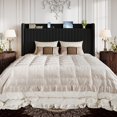 thumbnail image 4 of Amolife King Size Lift Up Storage Platform Bed Frame with Velvet Built-in Charging Station Wingback Headboard, Black, 4 of 15