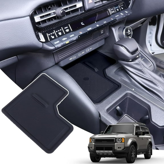TINKI Car Center Console Charging Mat Compatible with Toyota Land Cruiser Prado 250 J250 LC250 2024 2025 Accessories, Silicone Non-Slip Pad Mat Insert