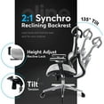 thumbnail image 4 of Oline ErgoPro Chaise de Bureau Ergonomique avec Dossier Inclinable et Roues, Gris, 4 of 9