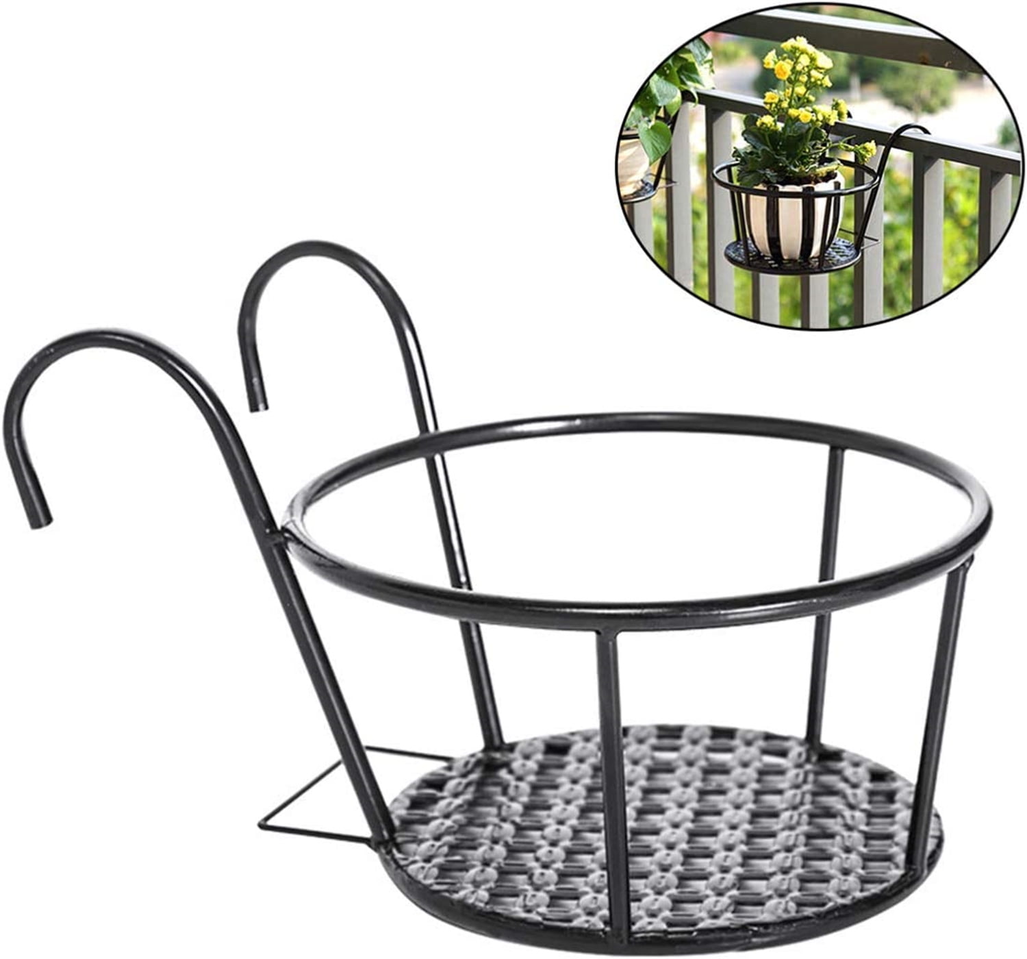 Casewin 1 Pack Hanging Railing Planters Outdoor Balcony Hanging