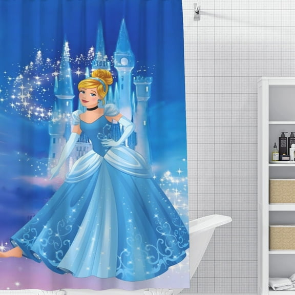 Cinderella Princess-theme Bathroom Shower Curtain Home Decor,Bath Curtains Durable Waterproof Bath Curtain , Adluts Girls Boys Bathroom Decor House Gifts 52x71inch（130cmX180cm）