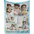 thumbnail image 4 of Custom Blanket with Photos and Text Customized Blanket Personalized Flannel Throw Blankets for Adult Kid Birthday Christmas Halloween Mothers Fathers Valentines Day Gift. (5 Photos, 48X32inch), 4 of 6