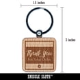 thumbnail image 2 of Thank You For Your Order Formal with Flower Square Keychain Charm Tag - Engraved Wood, 2 of 6