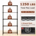 thumbnail image 4 of Gymax 2PCS 5-Tier Metal Storage Shelving Unit w/V-Shaped Wire Rack for Kitchen Garage, 4 of 10