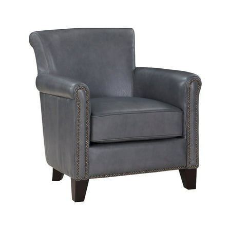 Lexicon Braintree 20.5" Plywood and Leather Accent Chair in Burnish Gray