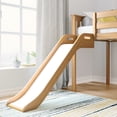 thumbnail image 2 of Max & Lily Twin Size Low Loft Bed With Slide & Ladder,  Solid Wood Kids Bedroom Furniture, 400 lbs Weight Capacity, 14" Safety Guardrail, Anti-Slip Steps, Pecan, 2 of 13
