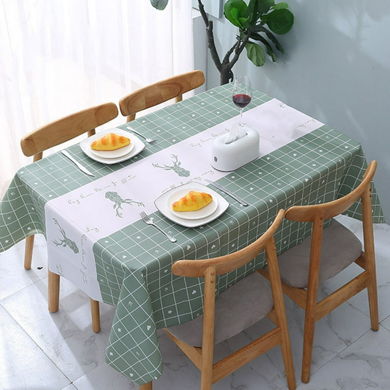 TureClos Waterproof PVC Coffee Tablecloth Spillproof Table Protector Mat  Dining Room Table Cover