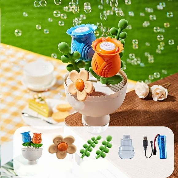 Jouet Machine à Fleurs pour Enfants Souffleur Portatif Rechargeable avec Lumières Colorées pour Fête d'Anniversaire de Mariage d'Été en Plein Air (50ml) Décorations de Fête sous la Mer Étincelles pour Mariages Extra Long Tout-Petit