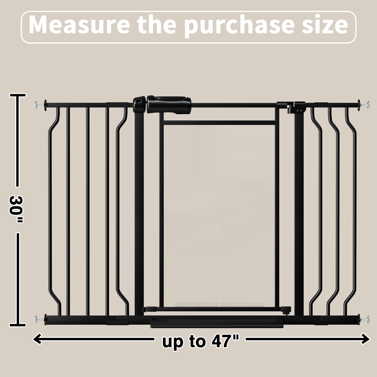 Fairy Baby Safety Gate with Door, 38-47 Inch Black photo 6