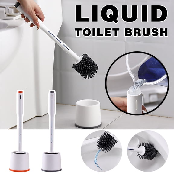 Skegnu Clearance Under $10 Liquid-filling Toilet Brush Without Dead Ends Household Punch-free Toilet Brush Wall-mounted Toilet Long Handle Cleaning Set Cleaner Brush