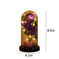 thumbnail image 3 of Artificial Rose with LED Light | Glass Dome Floral Gift | Plastic Wooden Base | Red Blue Pink | 4.3x8.6in | Decorative Flower Ornament | Home, Office, Anniversary, Wedding, Mother's Day Gift, 3 of 6