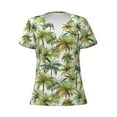 thumbnail image 3 of Naloa Green Hawaii Palms Print T-Shirts Short Sleeve V Neck Tees for Women Fashion Tops Trendy Lightweight Soft Casual Summer Outfits Clothes, 3 of 5
