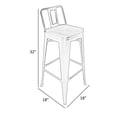 thumbnail image 5 of Benjara Giri 26" Footrest &Tapered Legs Counter Stool Chair-Light Gray(Set of 4), 5 of 6