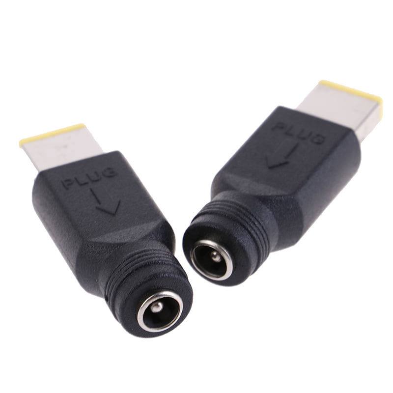 2x Round 5.5mm Jack to Square Adapter for IBM Lenovo Thinkpad Laptop Power Cord 