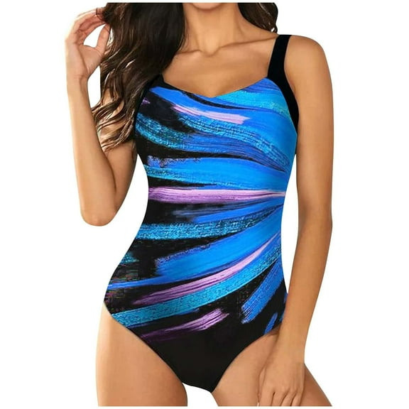 Wycnly Swimsuits for Women One Piece Swimsuit for Women Womens Bathing Suit Athletic Swimsuit Womens Strap Swimwear Summer Beach Party Fashion Tie Dye Slim One Piece Bathing Suit