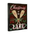 thumbnail image 3 of Stupell Industries Christmas At Lake Seasonal Oars Holiday Painting Black Floater Framed Art Print Wall Art, 3 of 6