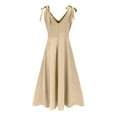 thumbnail image 6 of PALACLOTH Women Deep V-neck Split Drawstring Spaghetti Strap Elegant Party Dress, 6 of 6