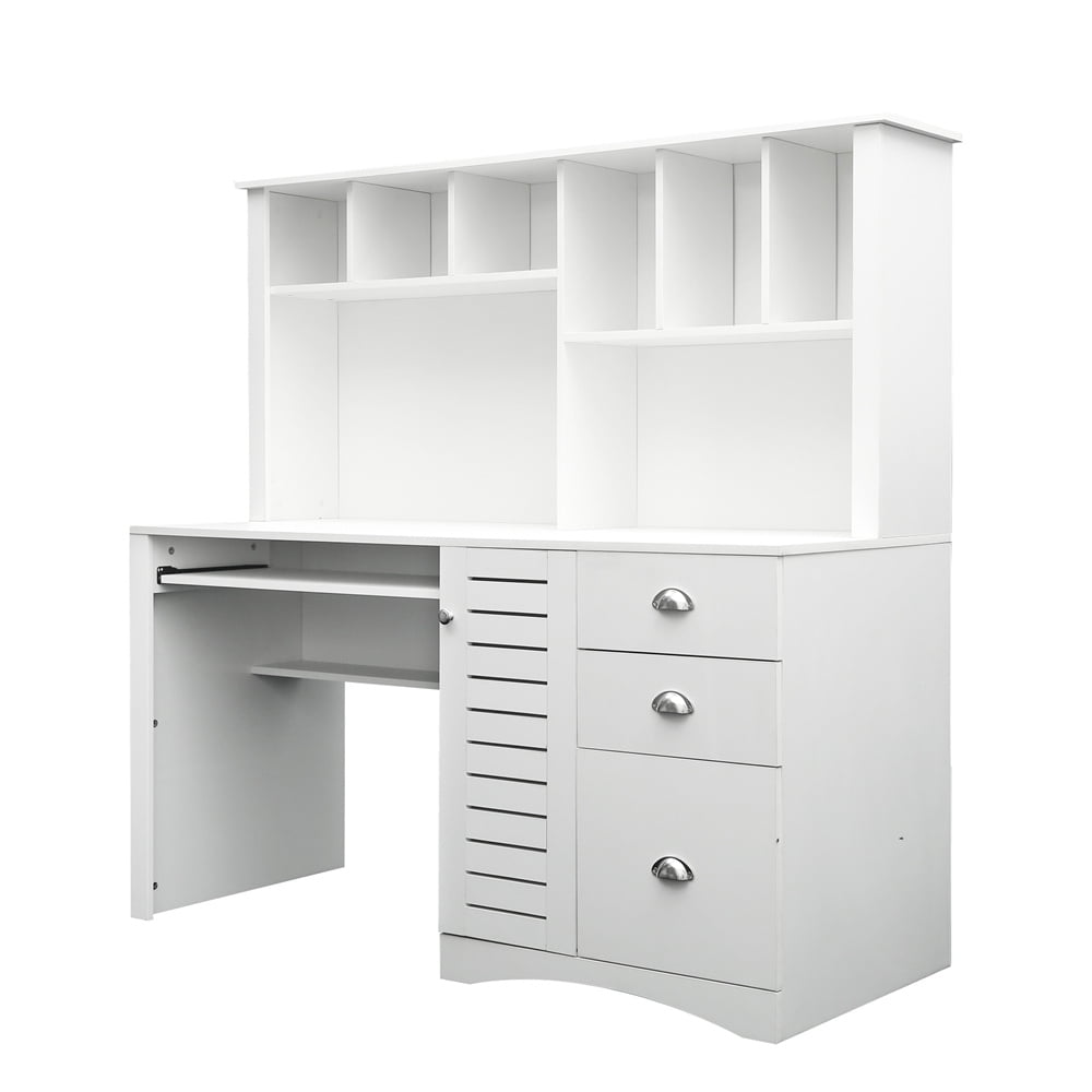 Computer desk with hutch sale and keyboard tray