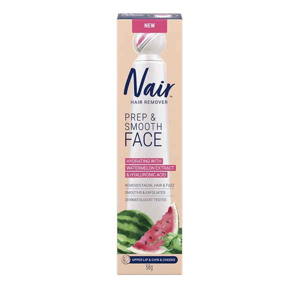 Crema depiladora Nair prep & Smooth con extracto de sandía y ácido hialurónico 50 g