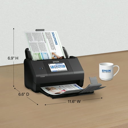 Epson - WorkForce ES-580W Wireless Duplex Touchscreen Desktop Document Scanner