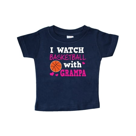 

Inktastic I Watch Basketball with Grampa Gift Baby Girl T-Shirt