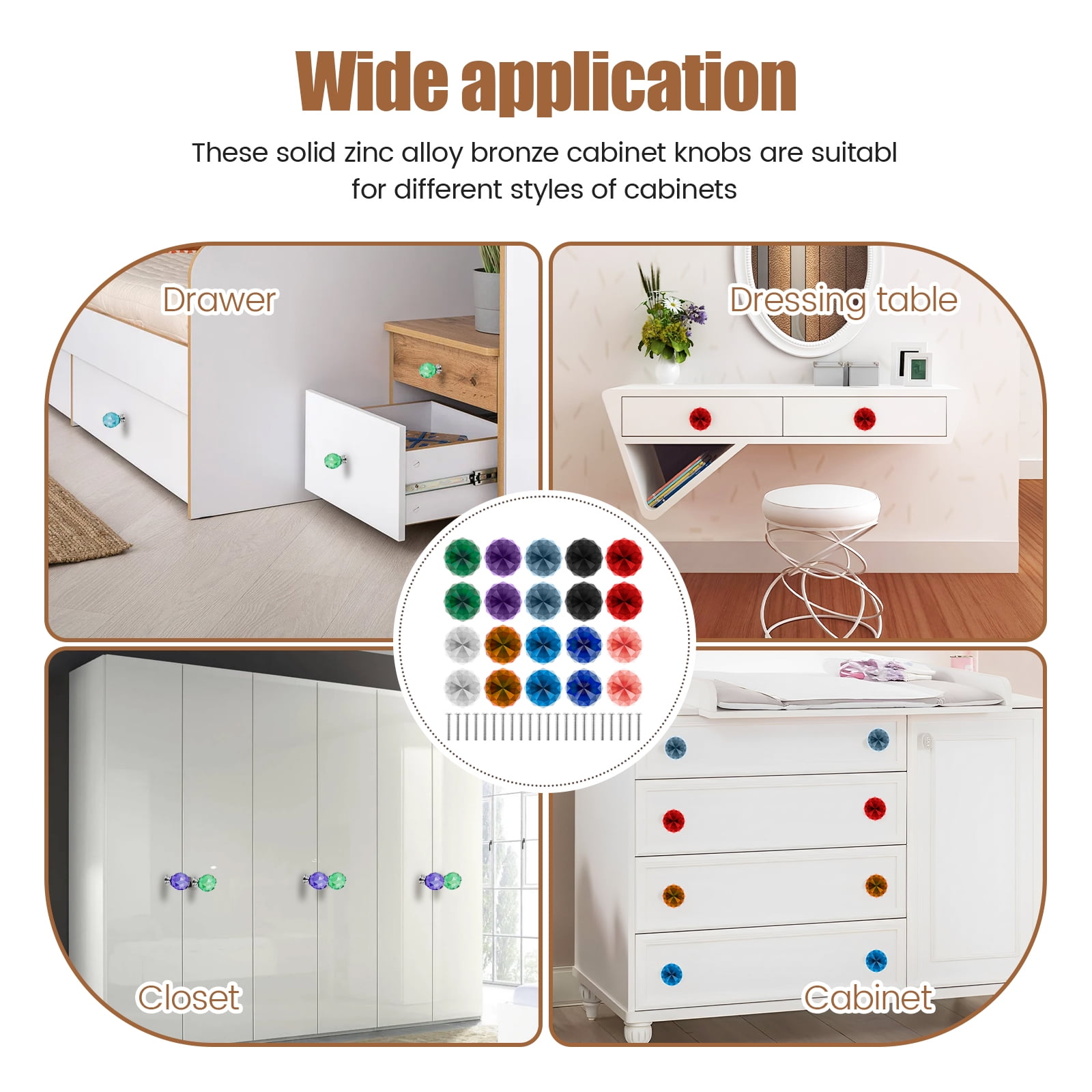 Dresser Knobs Drawer Knobs Solid Pretty Glass Drawer Pulls Cabinet Knobs Easy to Install Glass Drawer Pulls Cabinet Knobs Versatile Colorful Glass Knobs Pull for Home