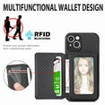 thumbnail image 2 of SaniMore for iPhone 14 Plus (6.1" 2022) Case, PU Leather Carbon Fibre Pattern, Flip Wallet Card Slots RFID Blocking Magnetic Car Mount Shockproof Anti-fall Protective Shell, Black, 2 of 7