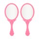 thumbnail image 1 of Unique Bargains 2 Pcs Espejo de mano delicado para vacaciones de viaje Rosa plástico vidrio, 1 of 1
