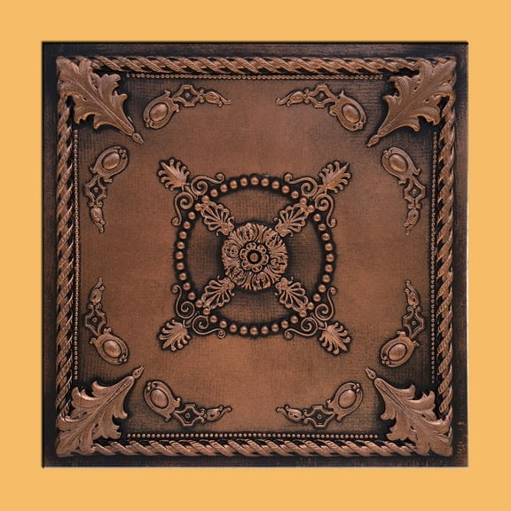 Jewel Antique Copper Black PVC Ceiling Tiles for Drop in Grid System (10 pack)