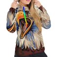 thumbnail image 5 of Yiaed Eagle With USA Flags Print Womens Casual Hoodies Crew Neck Long Sleeve Sweatshirts With Pocket Pullover Tops Women's Hooded Sweatshirt-Medium, 5 of 5