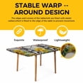 thumbnail image 4 of Farmhouse Table Cloths for 6 Foot Rectangle Tables, Vintage Sunflowers Animals Printed Wood Grain Patio Waterproof Elastic Fitted Tablecloths, Washable Rectangular Table Cover for Camping, 4 of 8