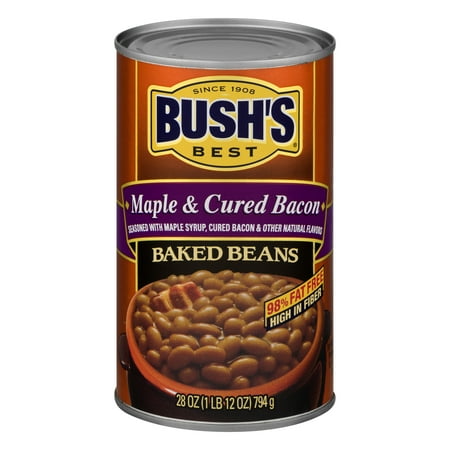 (4 pack) (4 Pack) BUSH'S Maple and Cured Bacon Baked Beans, 28 oz