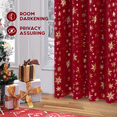 thumbnail image 6 of Alishomtll Red Christmas Curtains for Living Room Blackout Golden Snowflake Foil Pattern Room Darkening Window Drapes Holiday Xmas Decor, 52" x 84"L, Set of 2 Panels, 6 of 6