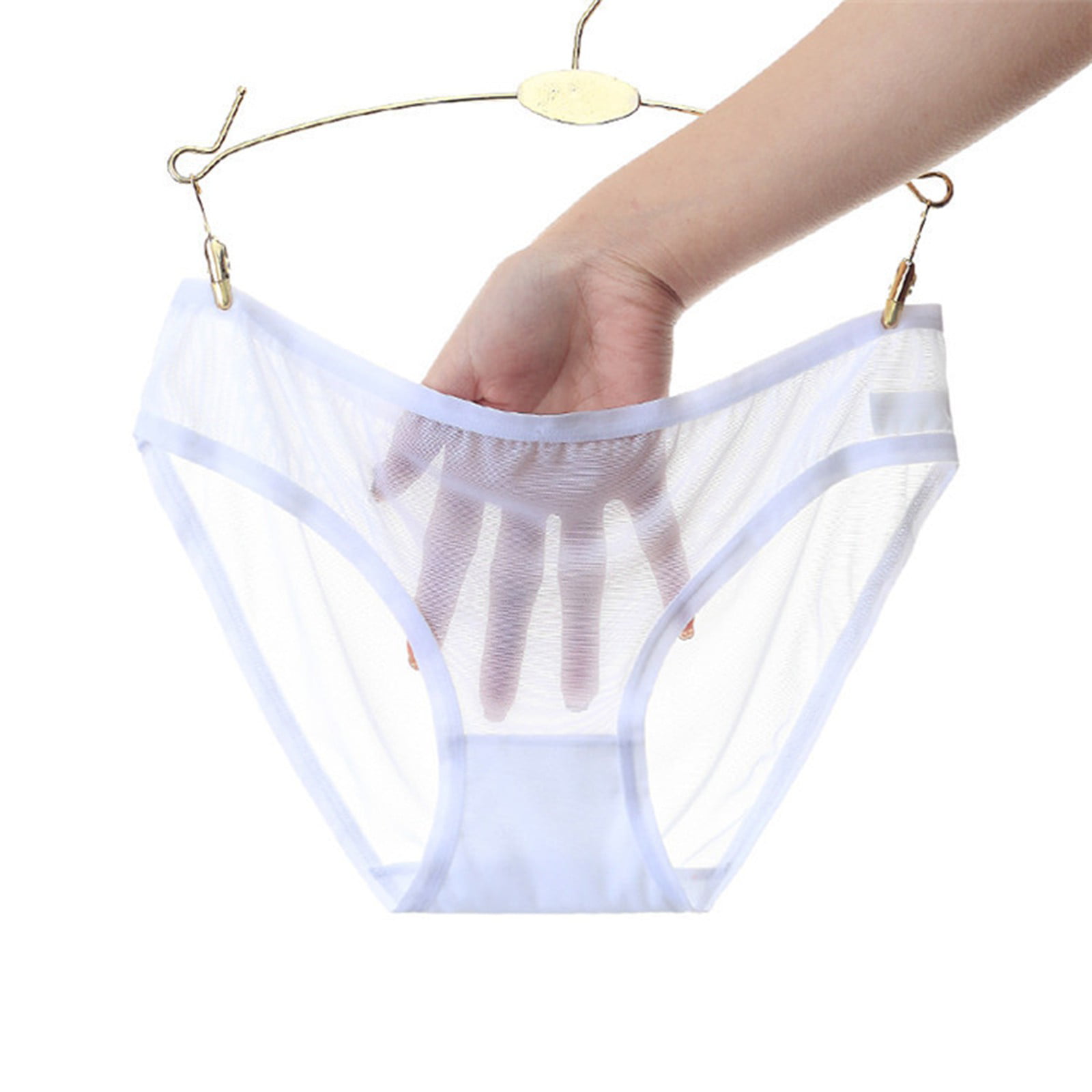 Womens Low Waist Sheer Mesh Briefs Cute Seamless Panties For Women 