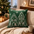 thumbnail image 7 of Talqzovs Christmas Decorative Throw Pillows , 18x18 Gingerbread House Embroidered Cushions for Sofa Couch Bed Living Room Indoor Xmas Home Decor, 7 of 7
