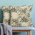 thumbnail image 2 of Brown Dahlia Pillow Covers 18x18 Set of 2, Geometric Floral Decorative Throw Pillow Covers Linen Rustic Flower Decor Cushion Case Farmhouse Home Decor for Couch Sofa Outdoor, 2 of 6
